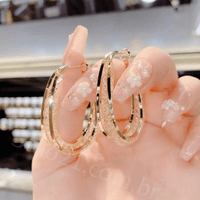 Brinco Argola Zircônia Cravejadas Brilhante - Luxo Stilo21™