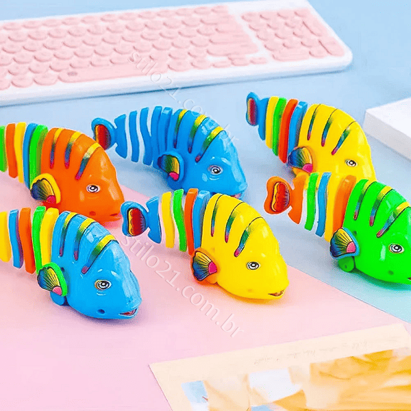 Brinquedo Peixinho Colorido Interativo para Bebês e Crianças – Kit 3 Unidades