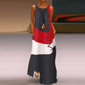 Vestido Longo com Estampa Vintage em Patchwork Feminino - Frete Grátis