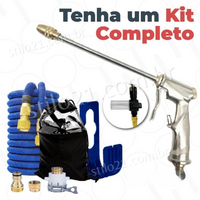 Mangueira Expansível de Microfibra de Alta Pressão + Conexões de Brinde