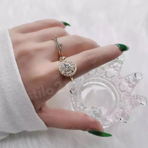 Anel de Cristal Giratório - Alívio para Ansiedade