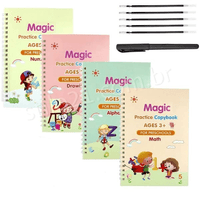 Kit com 4 Cadernos de Caligrafia Mágicos + BRINDES