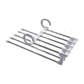 Kit 2 Cabide Mágico Multifuncional para Calças de Inox com 5 Divisórias