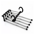 Kit 2 Cabide Mágico Multifuncional para Calças de Inox com 5 Divisórias