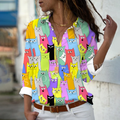 Camisa Feminina Manga Comprida CAT LOVE - [Frete Grátis]