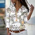 Camisa Feminina Manga Comprida CAT LOVE - [Frete Grátis]