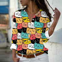 Camisa Feminina Manga Comprida CAT LOVE - [Frete Grátis]