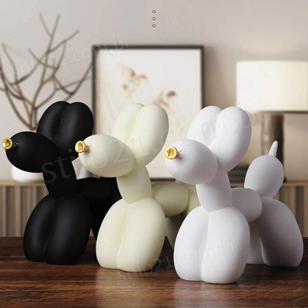 Escultura Dog Balloon Mini Em Resina