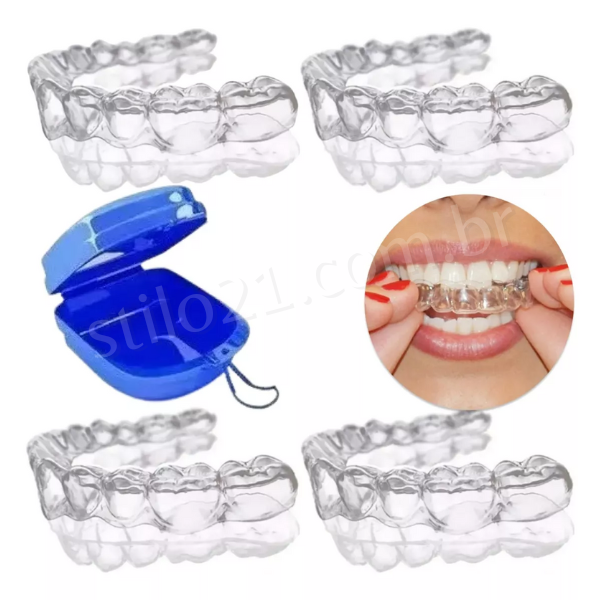 Kit 4 Placas Para Bruxismo Termomoldável + Case De Brinde